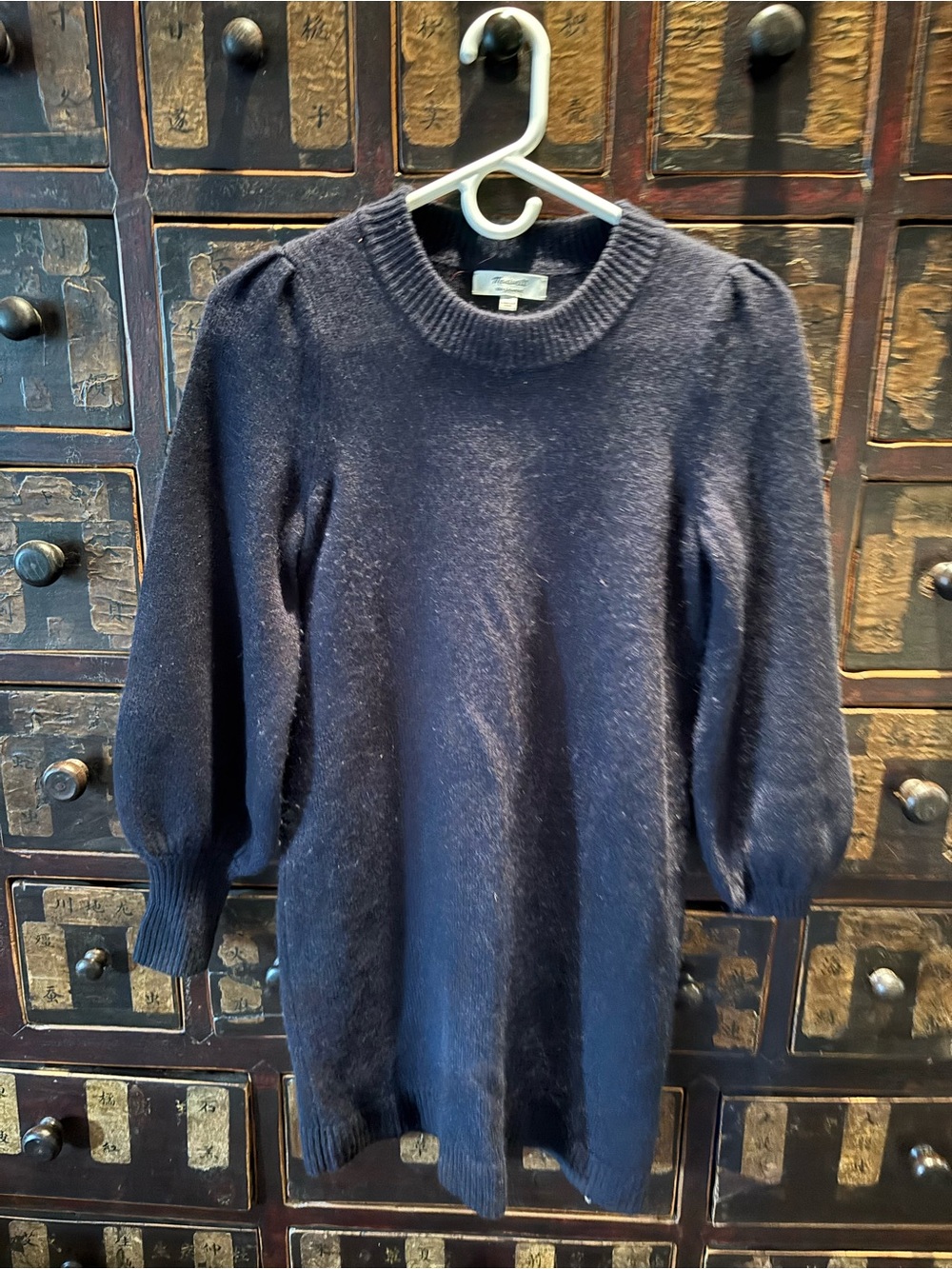 Women’s Madewell Puff-Sleeve Crewneck Sweaterdress